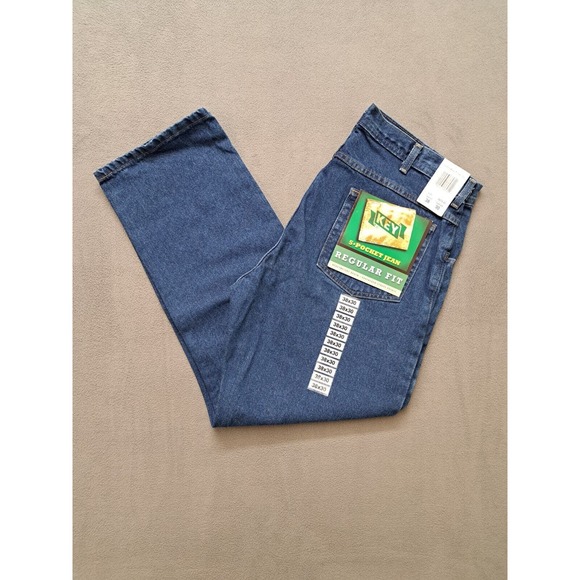 Vintage Key Jeans 38x30 Dark Wash Regular Distressed Work Logger Denim - Picture 1 of 12